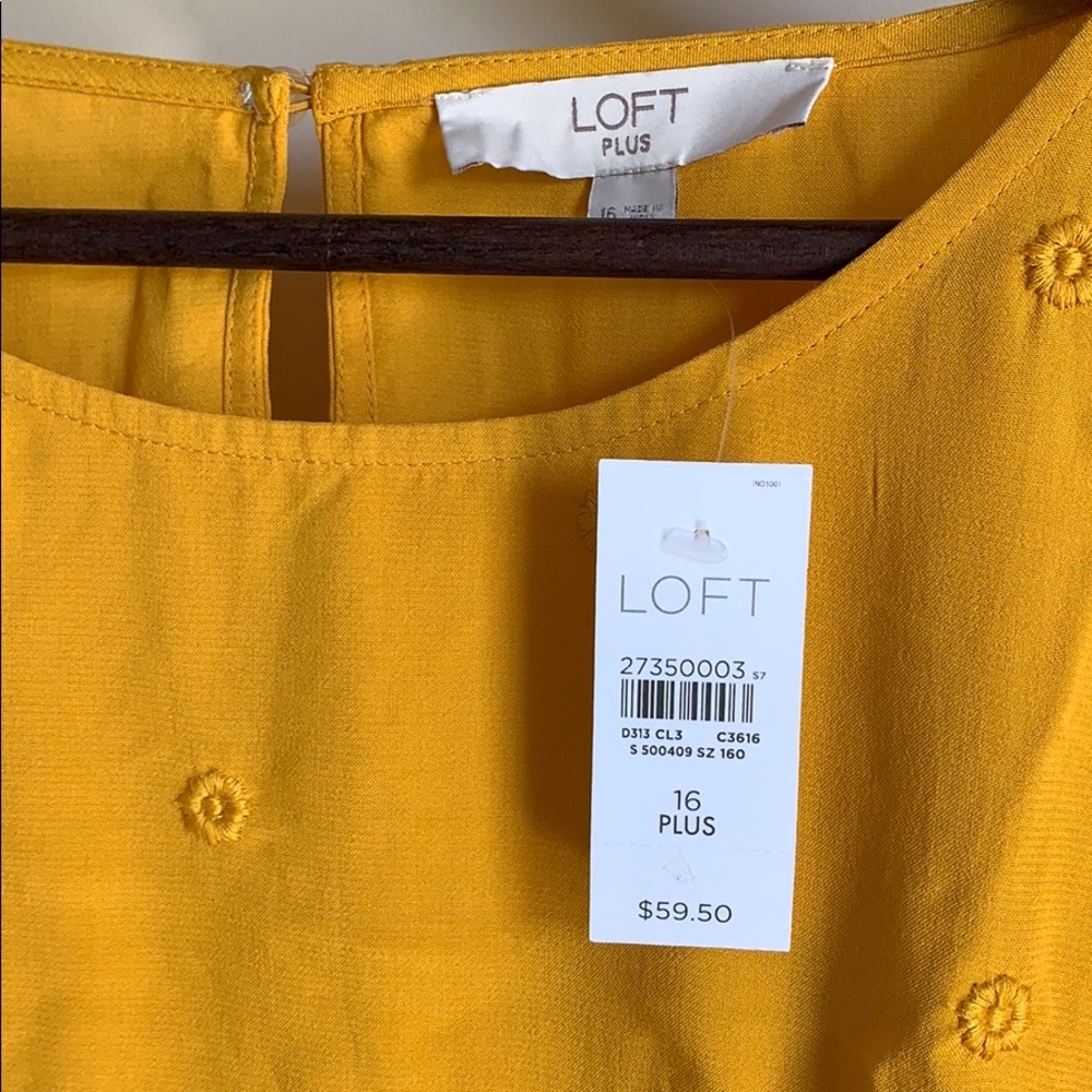 LOFT Embroidered Dot Striped Shirt - golden yellow - Picture 6 of 7